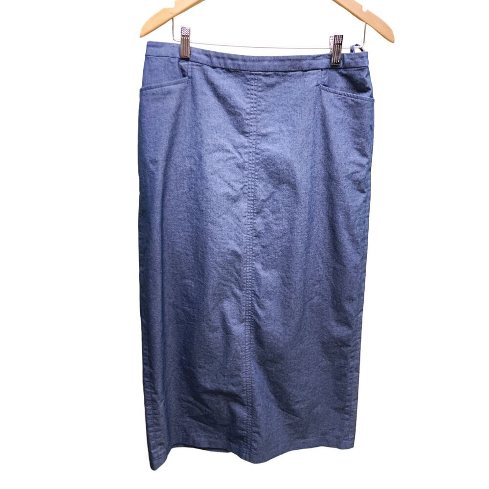 Vintage Valerie Stevens Casual Modest Skirt Maxi Skirt Pockets Back Slit Size 12
